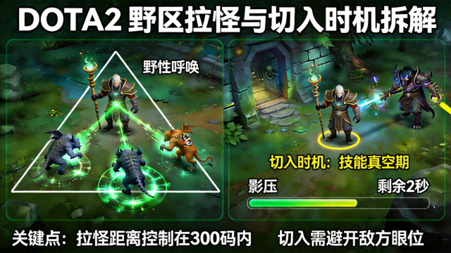 DOTA2野区拉怪与切入时机拆解画面