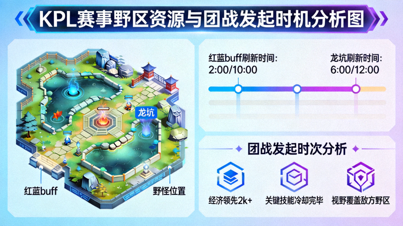 KPL赛事野区资源与团战发起时机分析图
